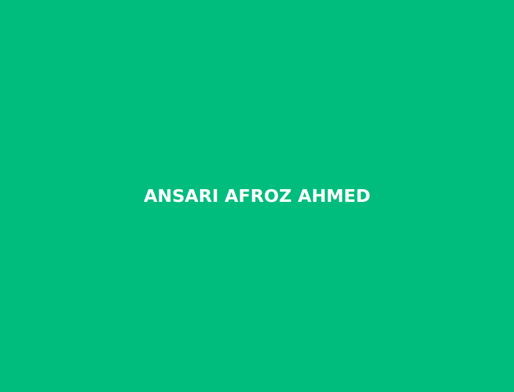 Ansari Afroz Ahmed